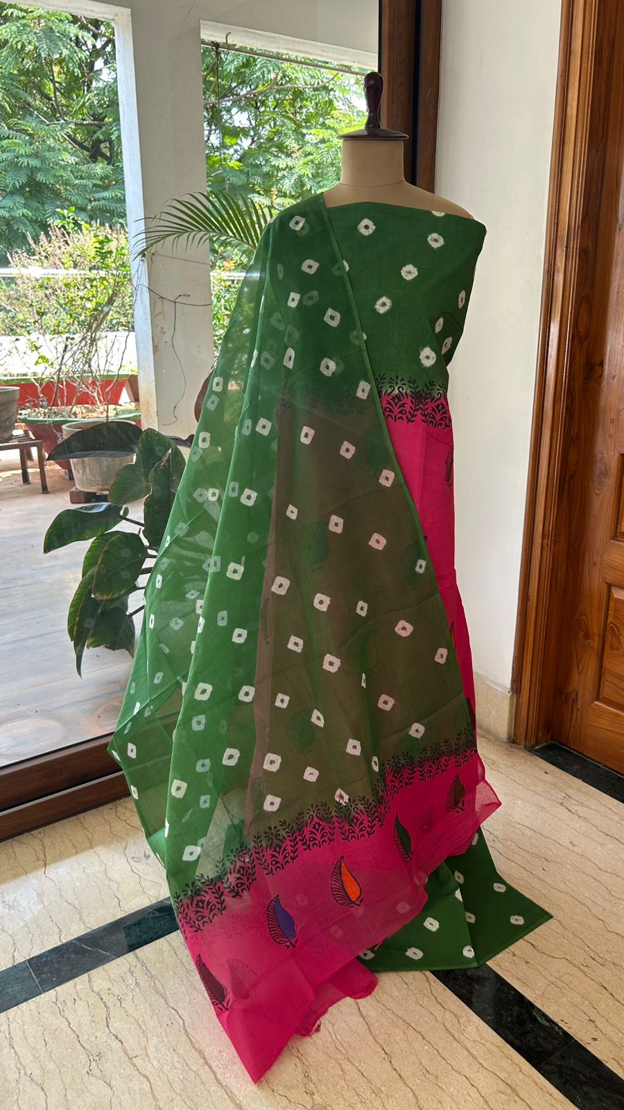Venkatagiri Pure Handloom Cotton 3-Piece Dress Material with Digital Print