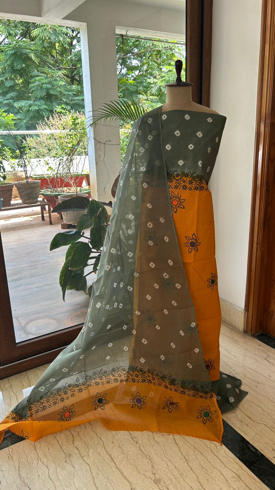 Venkatagiri Pure Handloom Cotton 3-Piece Dress Material with Digital Print
