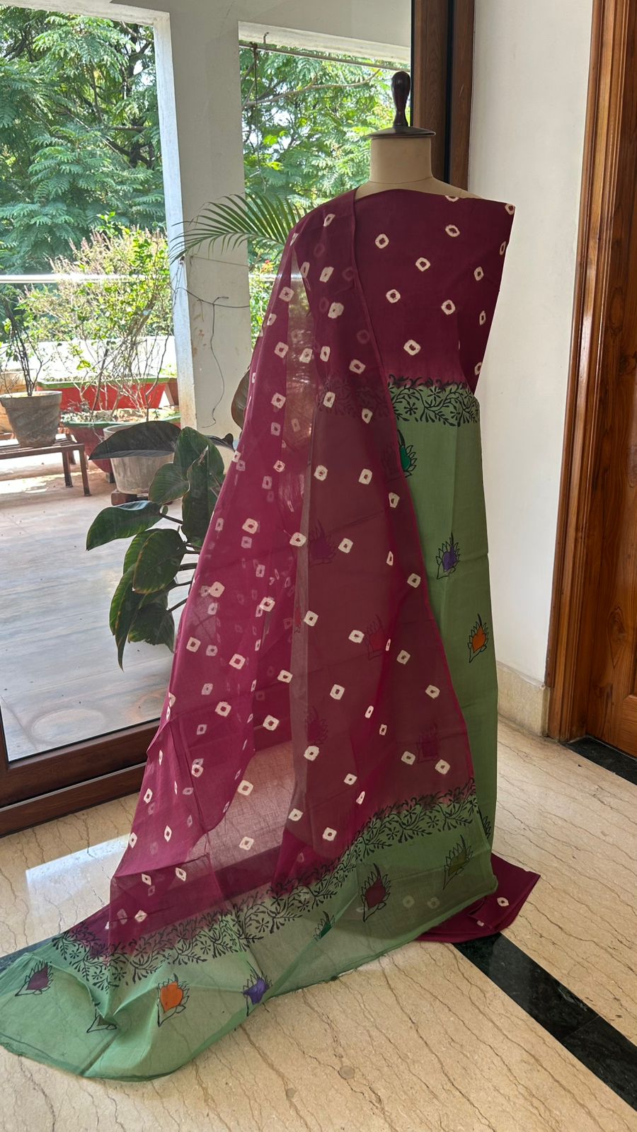 Venkatagiri Pure Handloom Cotton 3-Piece Dress Material with Digital Print
