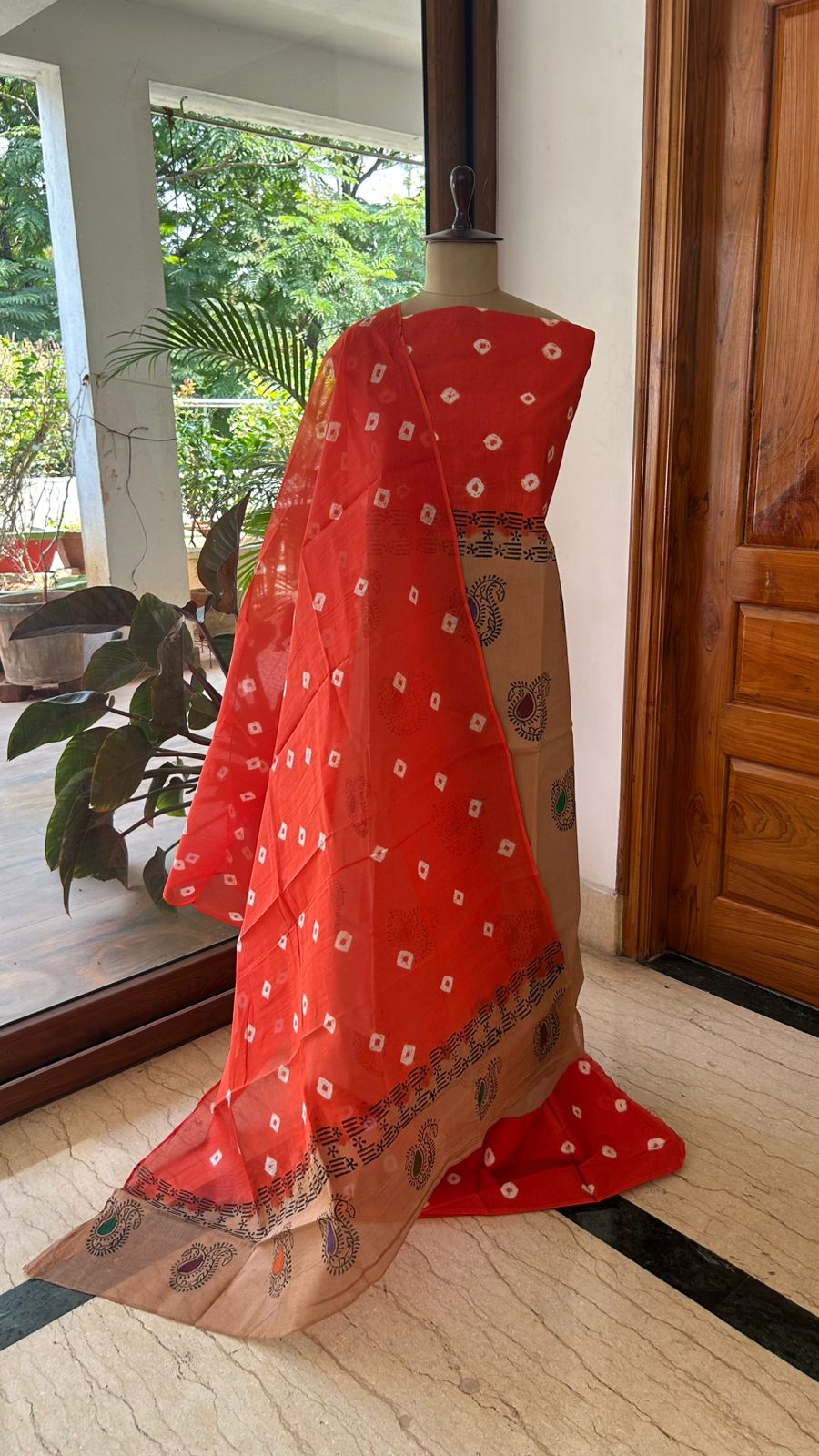 Venkatagiri Pure Handloom Cotton 3-Piece Dress Material with Digital Print